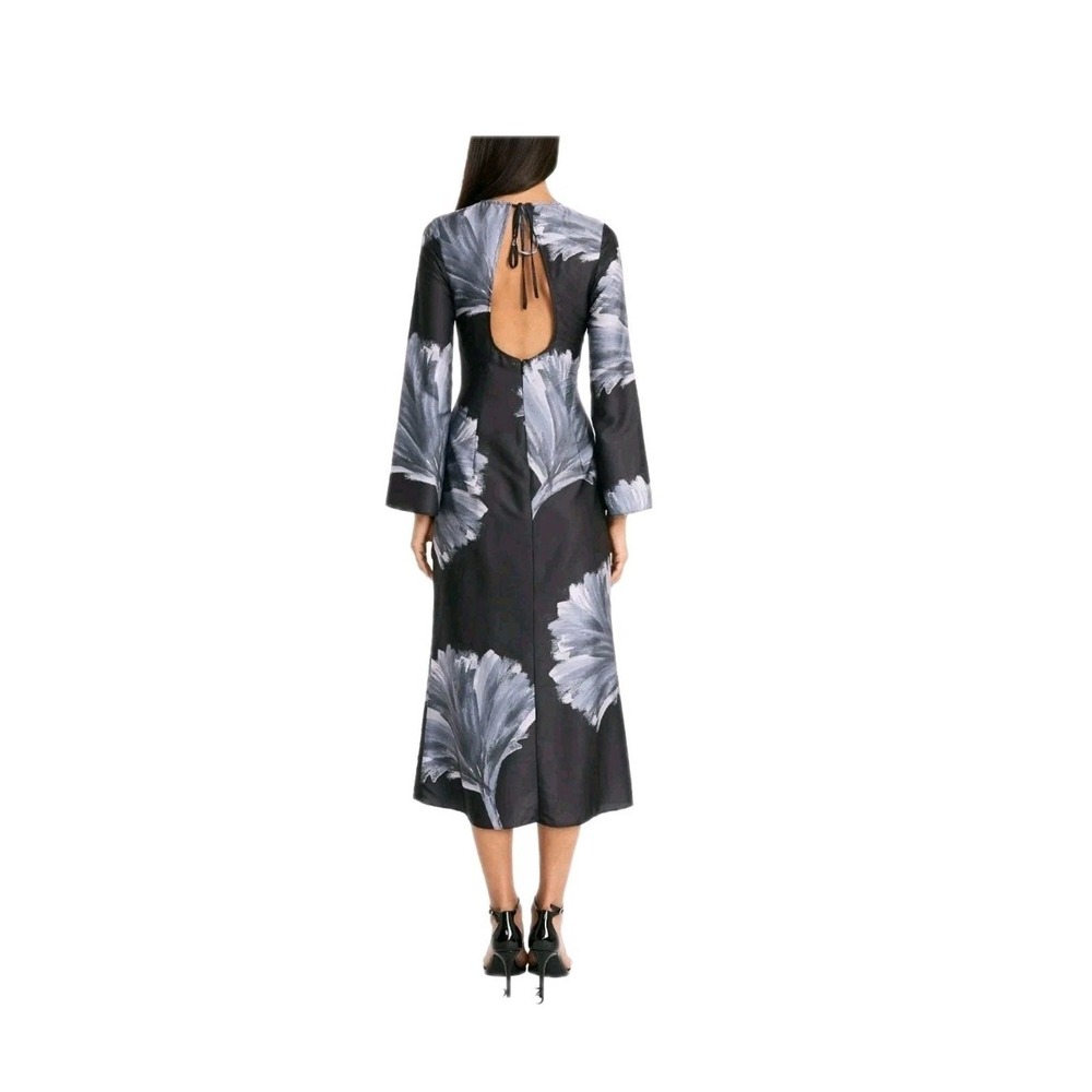 Donna Morgan NWT Black Midi Formal Dress With Open Back MSRP $215 SIZE 2